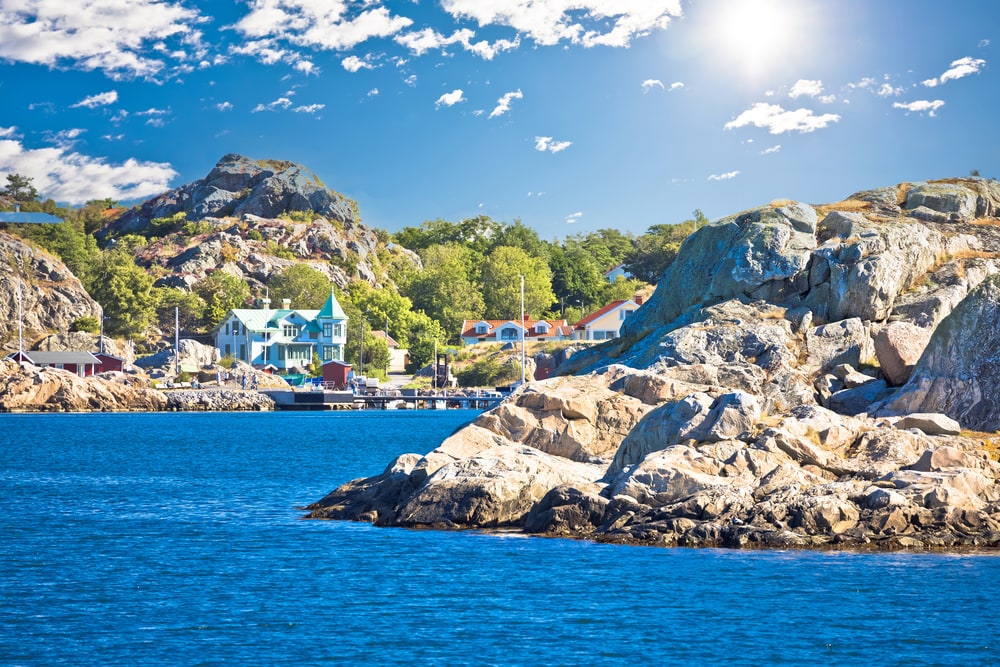 Branno island in Gothenburg archipelago waterfront view,  Goteborg Municipality, Vastra Gotaland County, Sweden