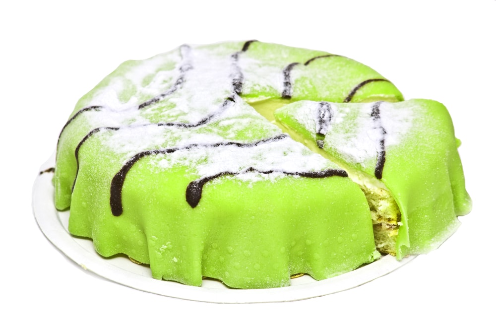 Traditional swedish marzipan princess cake