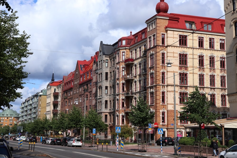 People visit Linnegatan street in Gothenburg, Sweden. Gothenburg is the 2nd largest city in Sweden with 1 million inhabitants in the metropolitan area.