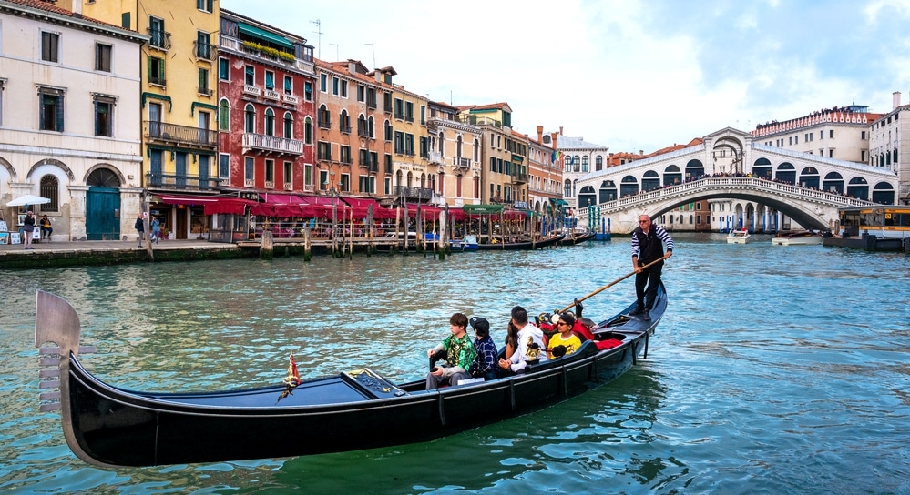 A gondola ride down the Grand Canal in Venice