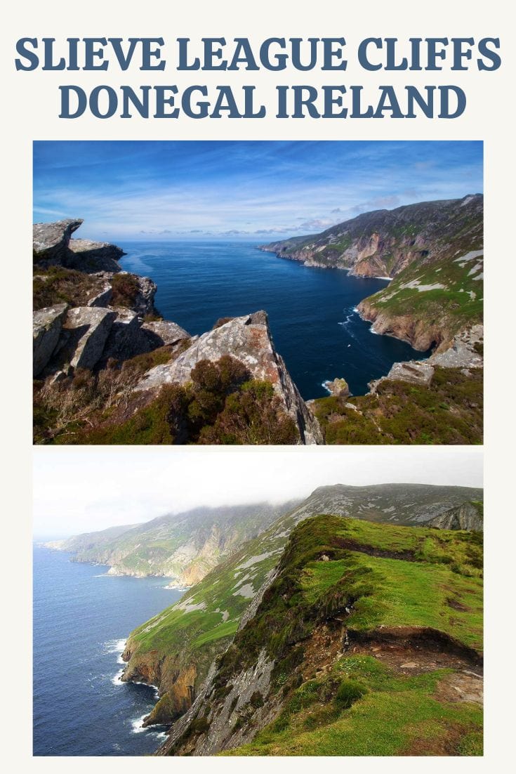 A scenic view of the legendary Slieve League cliffs along the coast of Donegal, Ireland.