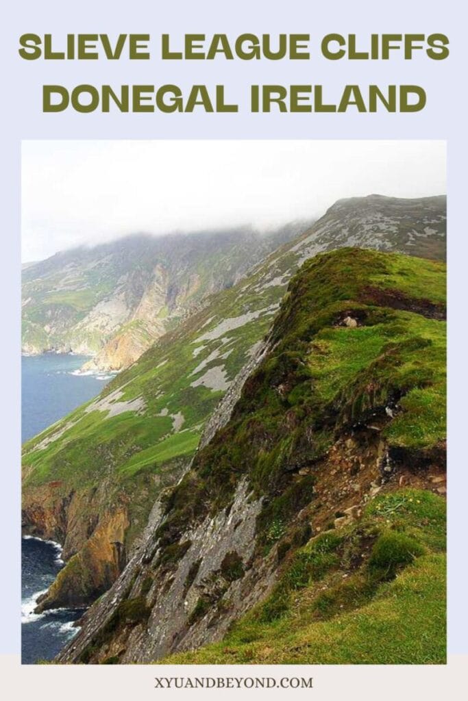 Scenic view of Slieve League cliffs in Donegal, Ireland.
