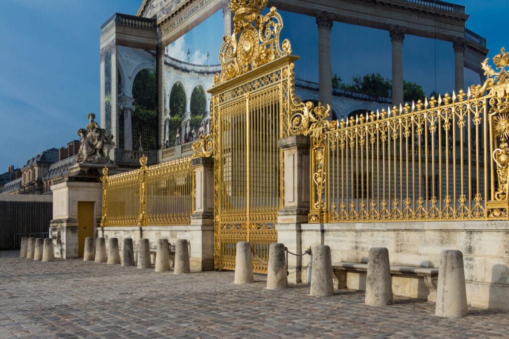 The golden gate at the Versailles castle , based 20 kilometres southwest of Paris, France.The Versailles castle and the gardens of Versailles designated Unesco World Heritage Sites.
