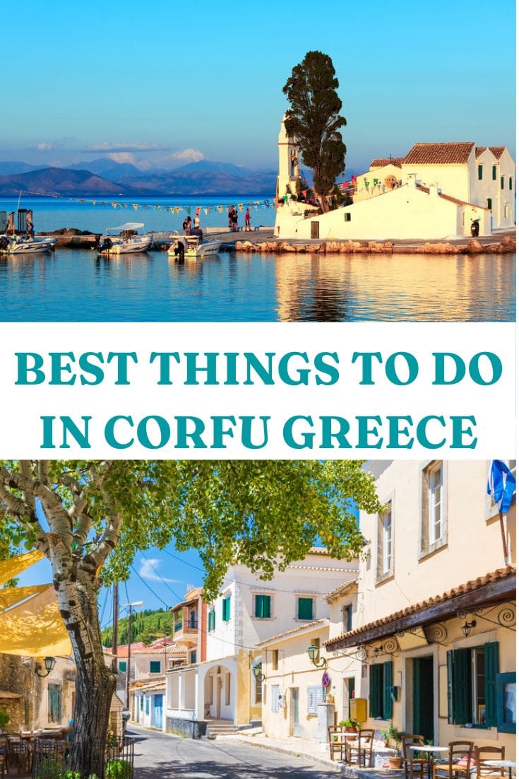 Travel guide highlighting the best things to do in Corfu, Greece.