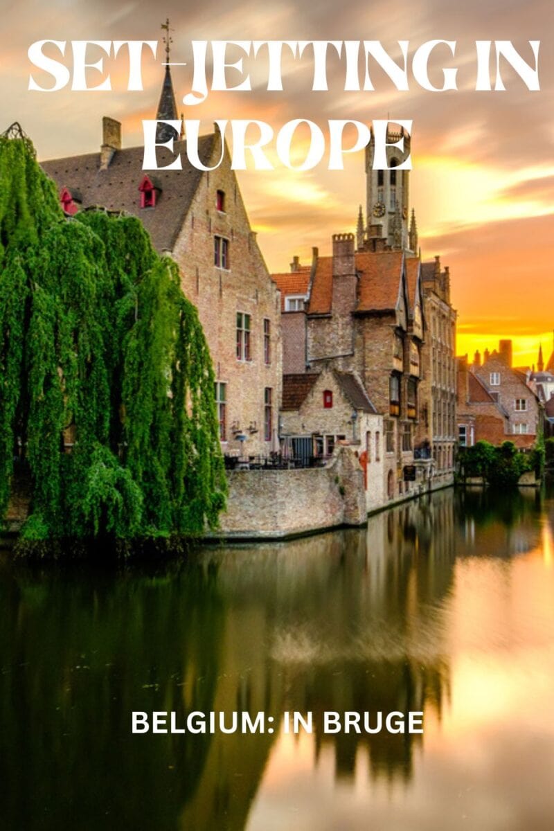 Exploring the timeless charm of Bruges, Belgium at sunset, one of Europe's prime set-jetting destinations.