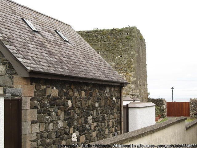 Ruins of Chicester CAstle Tower house in Whitehead Northern Ireland
