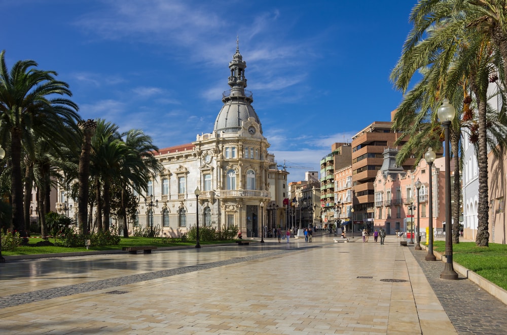 City Hall of Cartagena, spanish city and a major naval station located in the Region of Murcia, by the Mediterranean coast, south-eastern Spain