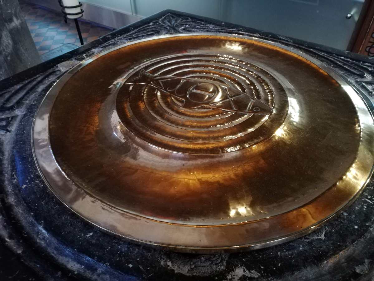 Top of the Ossory Font in St Canice's Cathedral Kilkenny