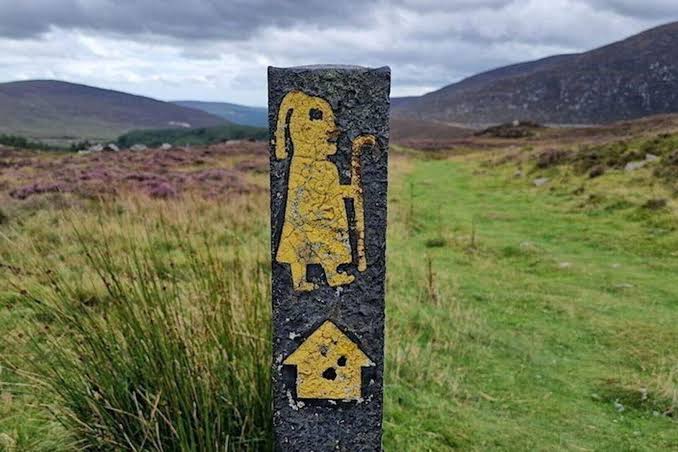 Saint Kevin's Way a wooden sign post for the walk