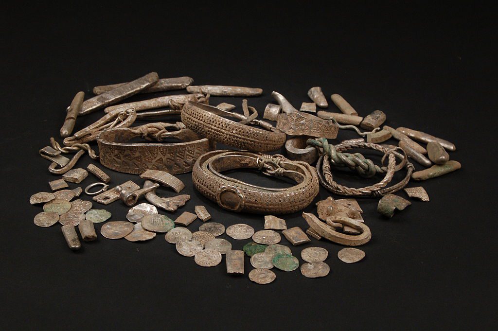 Silverdale viking hoard in lancashire a large hoard of rings, torcs and bracelets all in silver