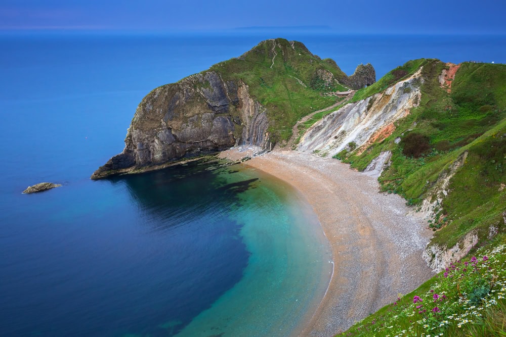 Beautiful beach on the Jurassic Coast of Dorset, UK