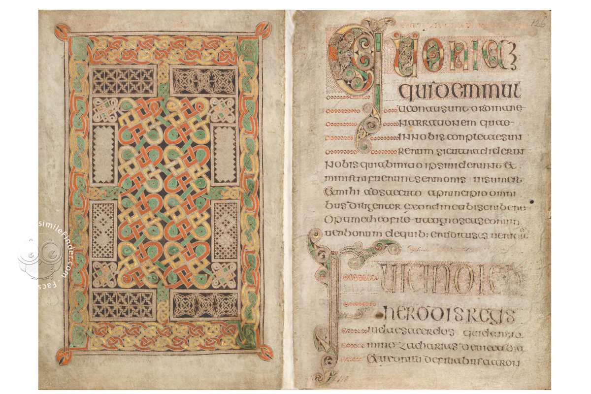 Illustrated manuscript pages from the Book of Durrow