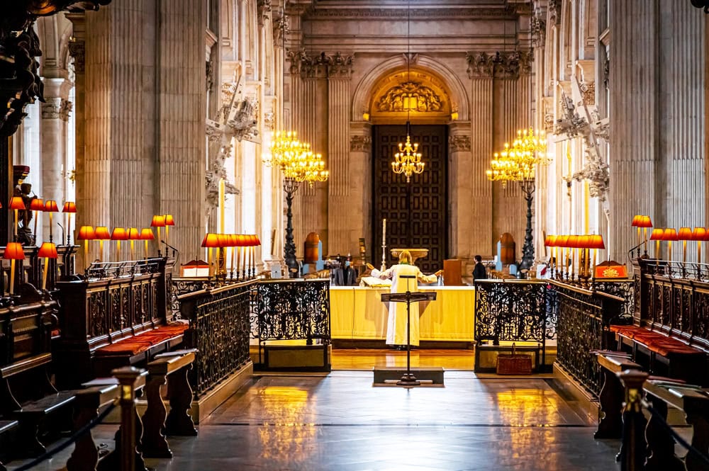 Interior view of Saint Paul's cathedral in London