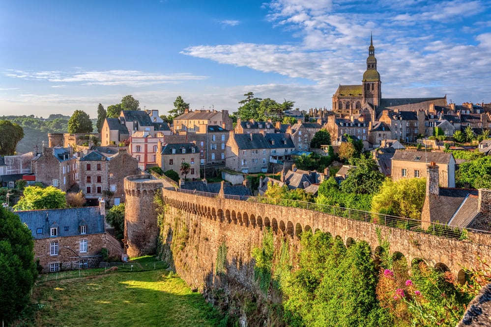 Historical walled Old town of Dinan, Brittany, France