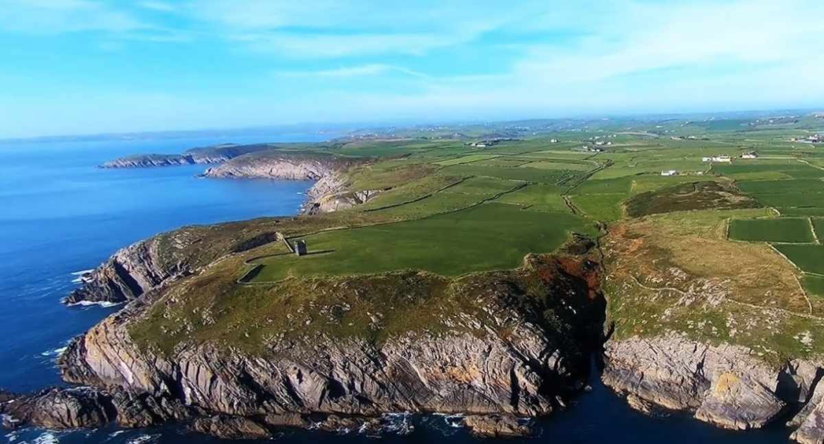 The Seven Heads Peninsula near Kinsale. A vast expanse of green fields and rocky headlands