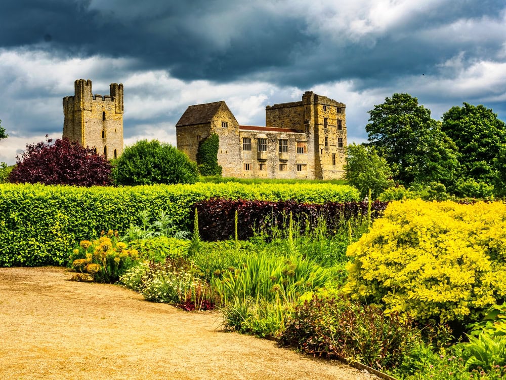 Helmsley Castle North Yorkshire and Helmsley walled gardens summer beauty