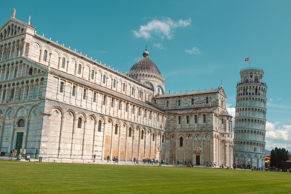 Pisa, Italy, March 18, 2023: Pisa Cathedral of Santa Maria Assunta is a medieval Roman Catholic cathedral dedicated to the Assumption of the Virgin Mary, in the Piazza dei Miracoli