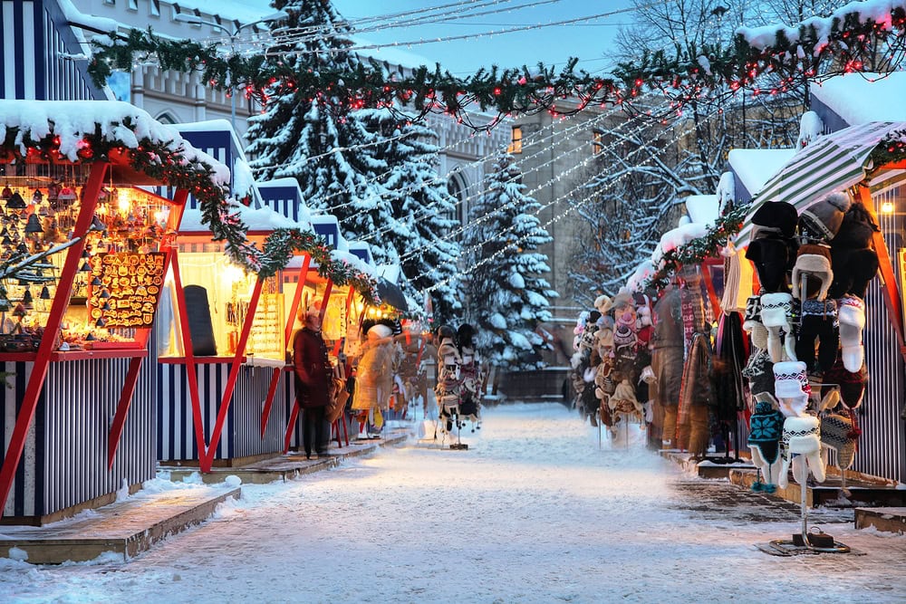 winter in Riga at the Christmas market