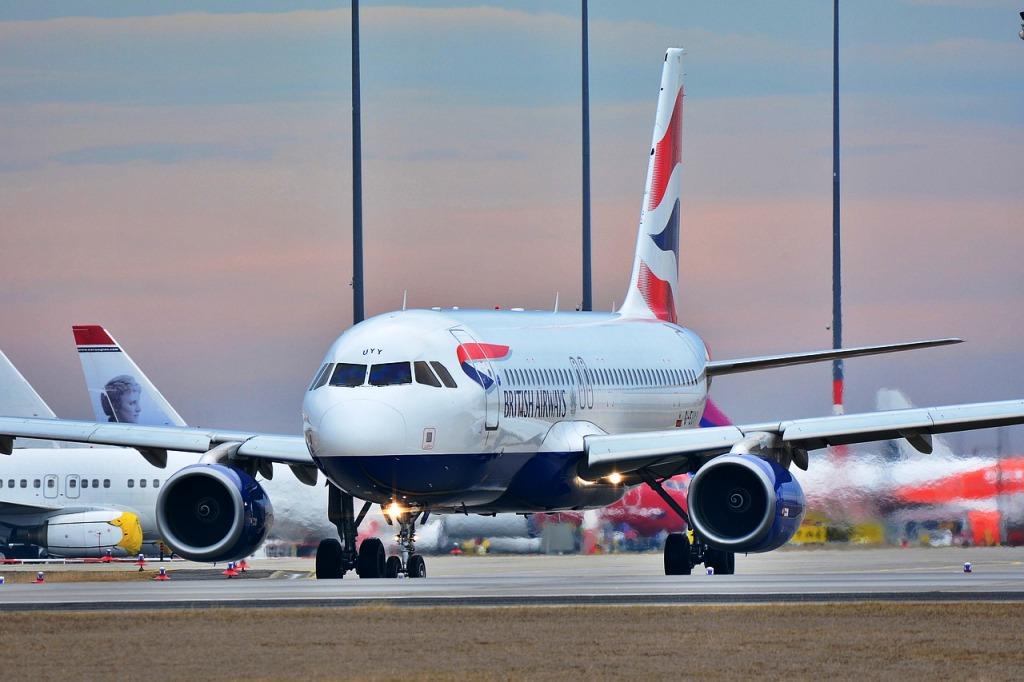 A British Airways airbus on the runway at Heathrown