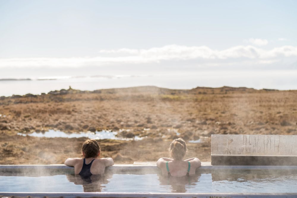 Best spas in Europe a view of the plains of ICeland frm a hot spring spa