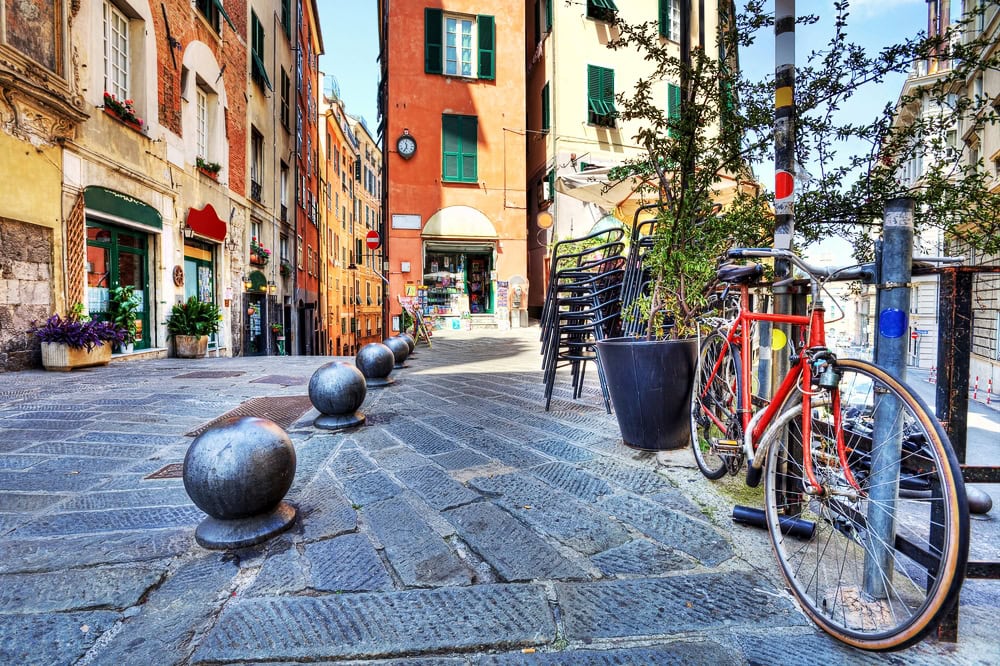 Old street of Genoa, Italy.