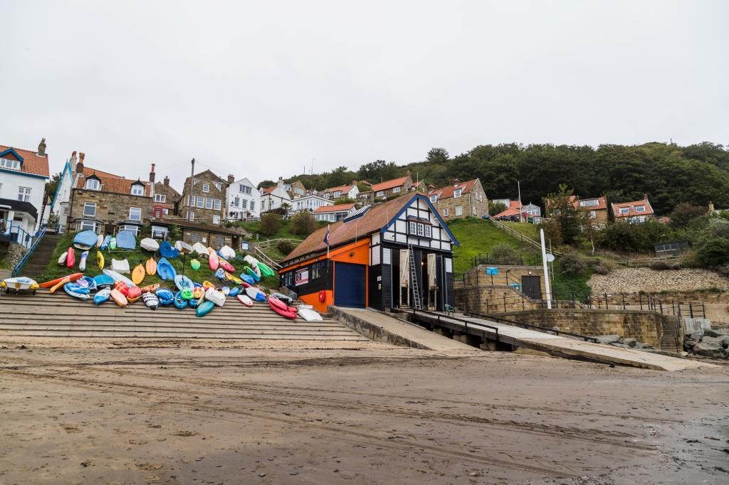 Boats on the slipway of Runswick Bay