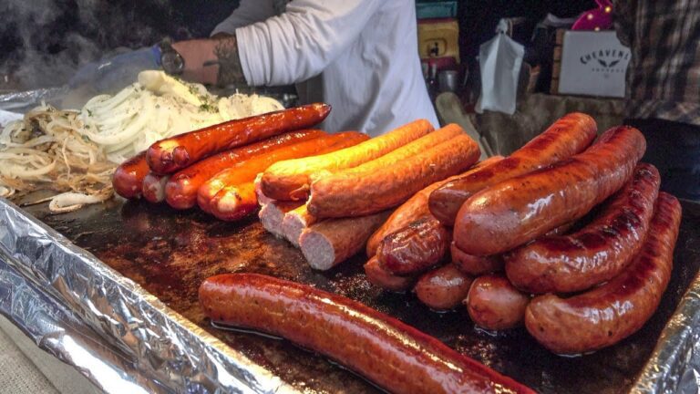 Polish sausages choose your sausage and get it served in a bun Krakow Street food