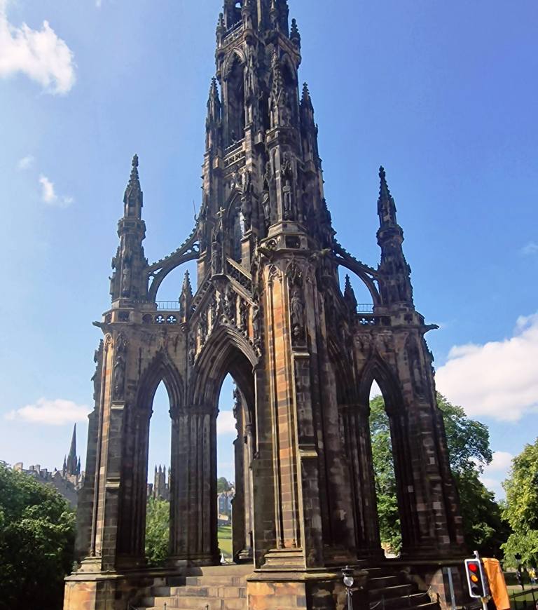 Sir Walter Scott Monument in Edinburgh a Victorian memorial with carved figures and intricate detailing