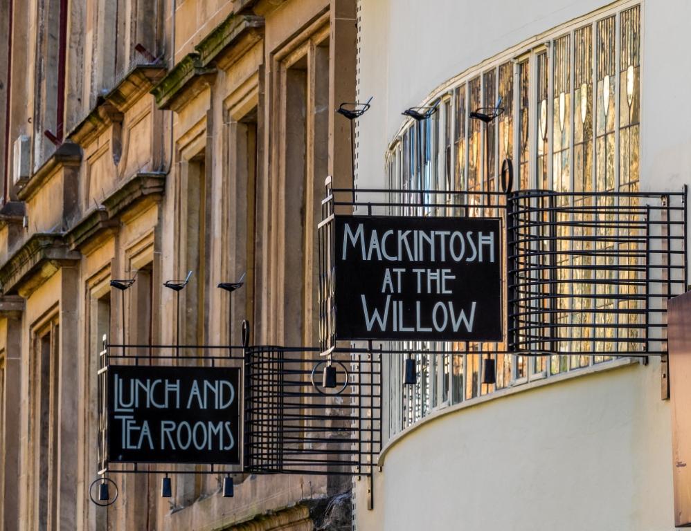 The Mackintosh signs for the Willow Tearoom