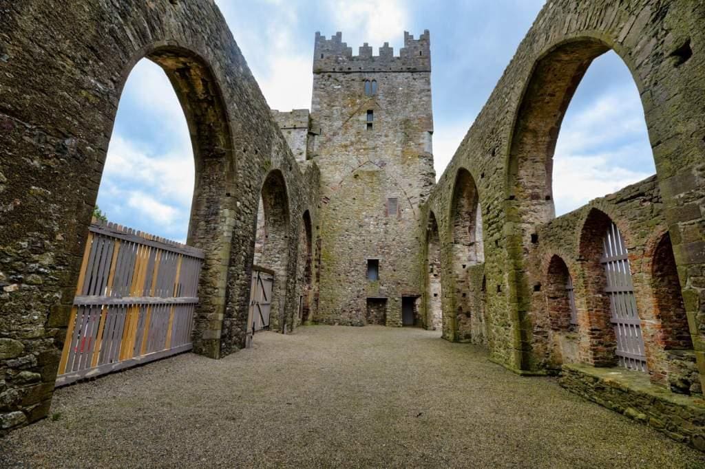 Tintern Abbey in New Ross Wexford a ruin of gray stone with no roof