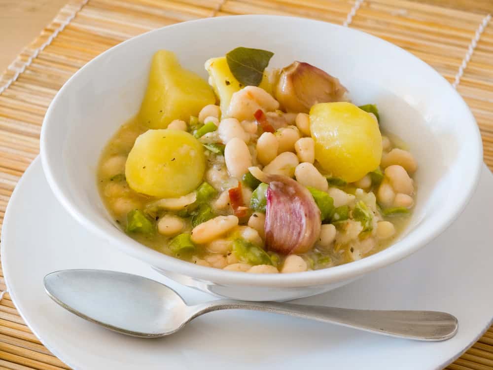 fabada asturiana a white bean stew with potatoes and beans