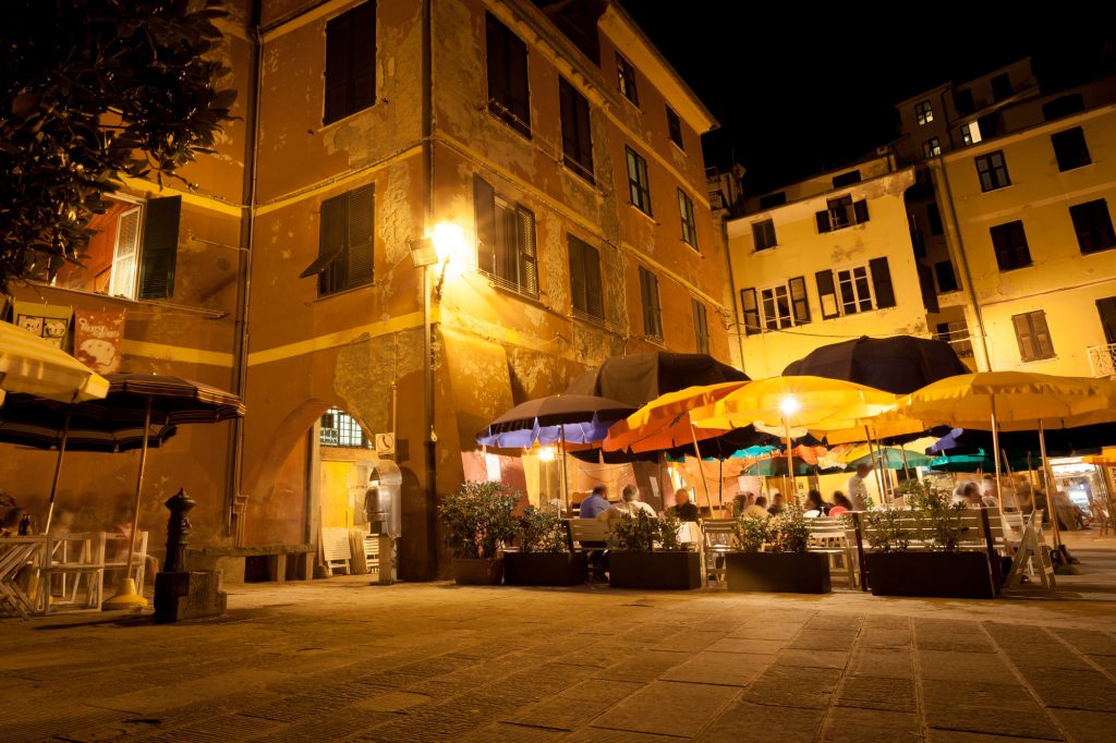 Night live in Vernazza, Cinque Terre, Italy