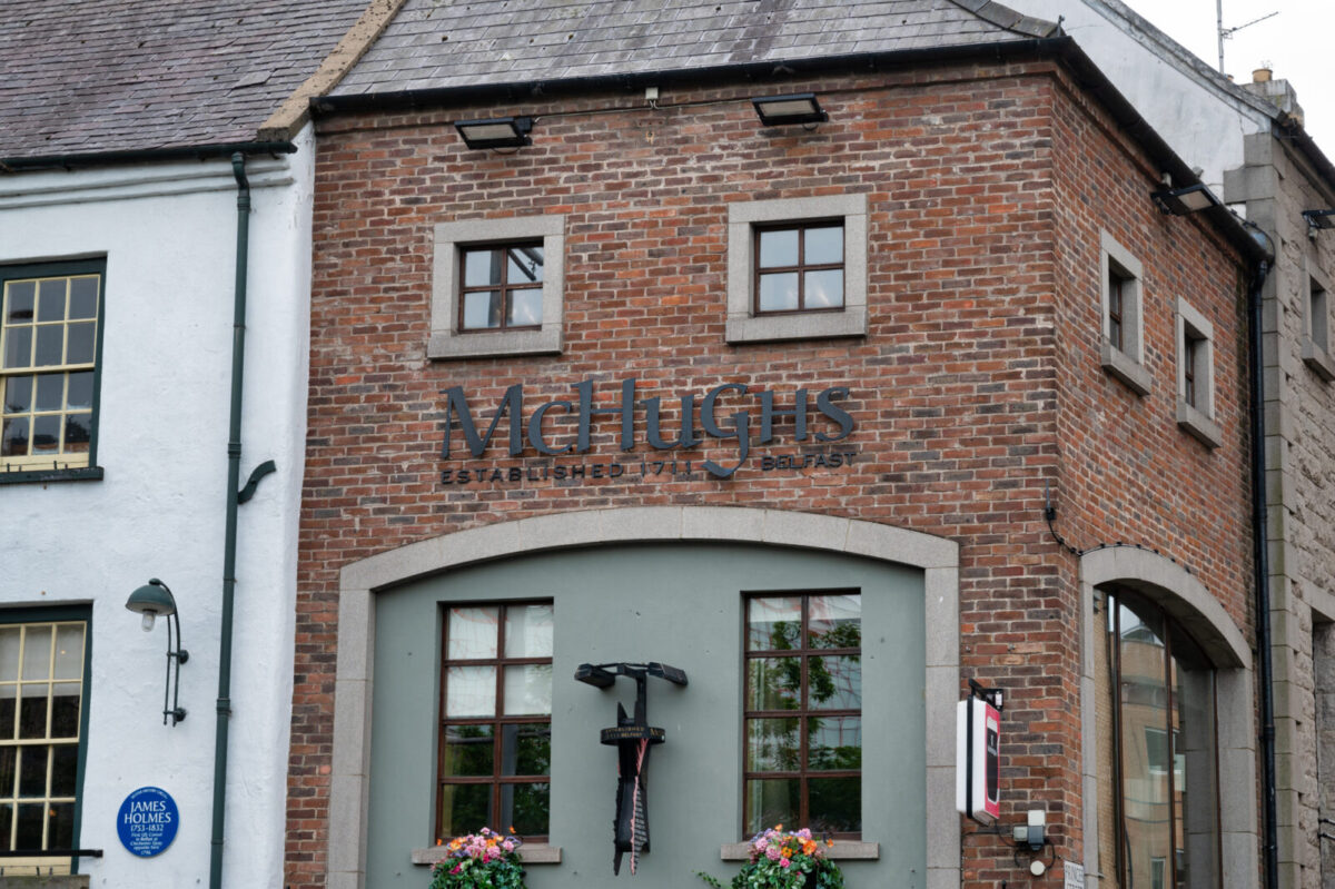 Belfast, N.Ireland- Sept 4, 2021: The McHughs Bar and Restaurant in Belfast city centre.