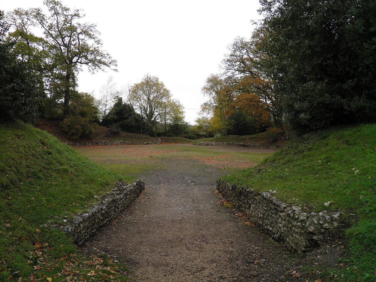 ruins of the great amphittheatre in Silchester