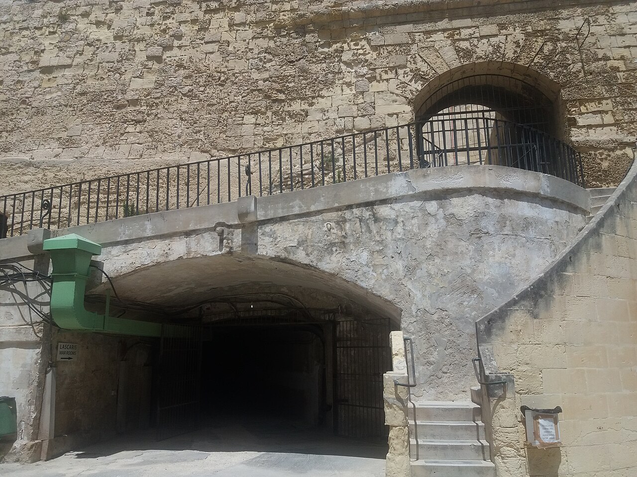 The entry Way to the Lascaris War Wooms in Valletta carved caves