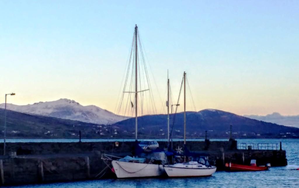 sailboats at twilight in Carlingford Lough