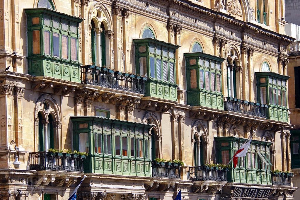 Green Gallerias in Malta a wooden fronted window similar to a bay window a traditional Maltese architectural detail