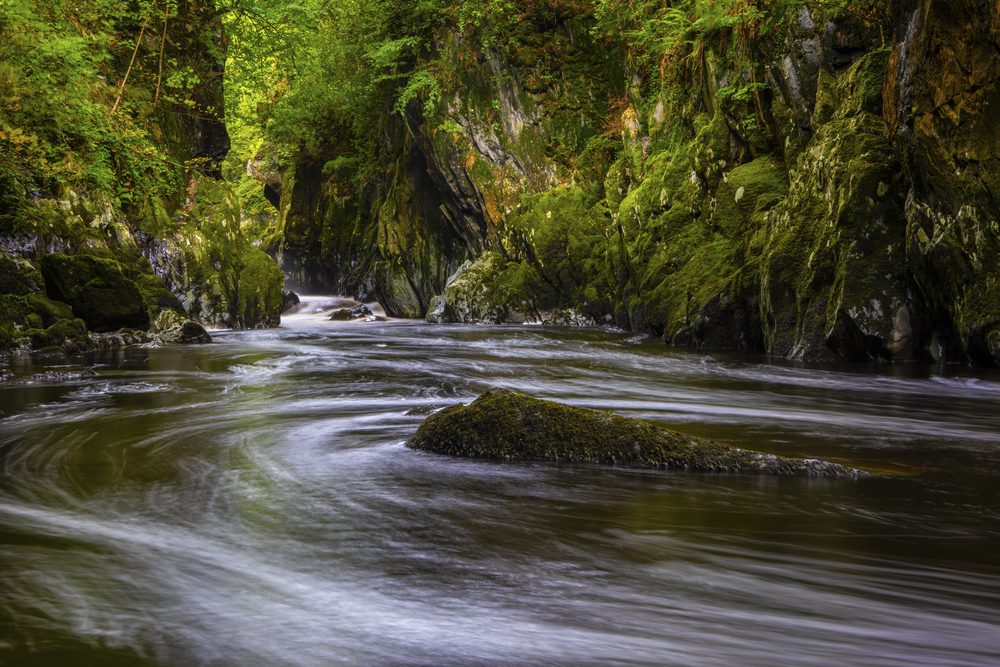A view of the stunning Fairy Glen in the village of Betws-y-Coed in North Wales, UK.