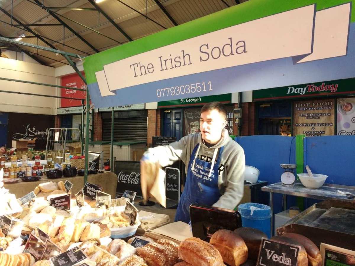 Irish Soda Bread stall at the St. George's Market