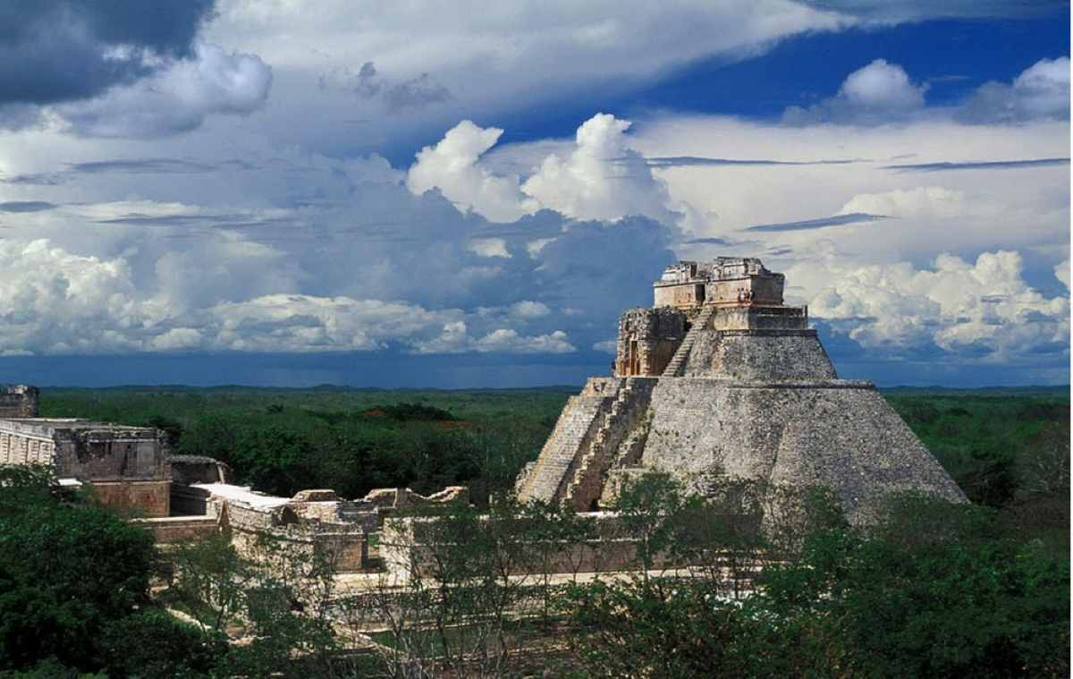 Ancient pyramid of the Mayas in Uxmal Yucatan