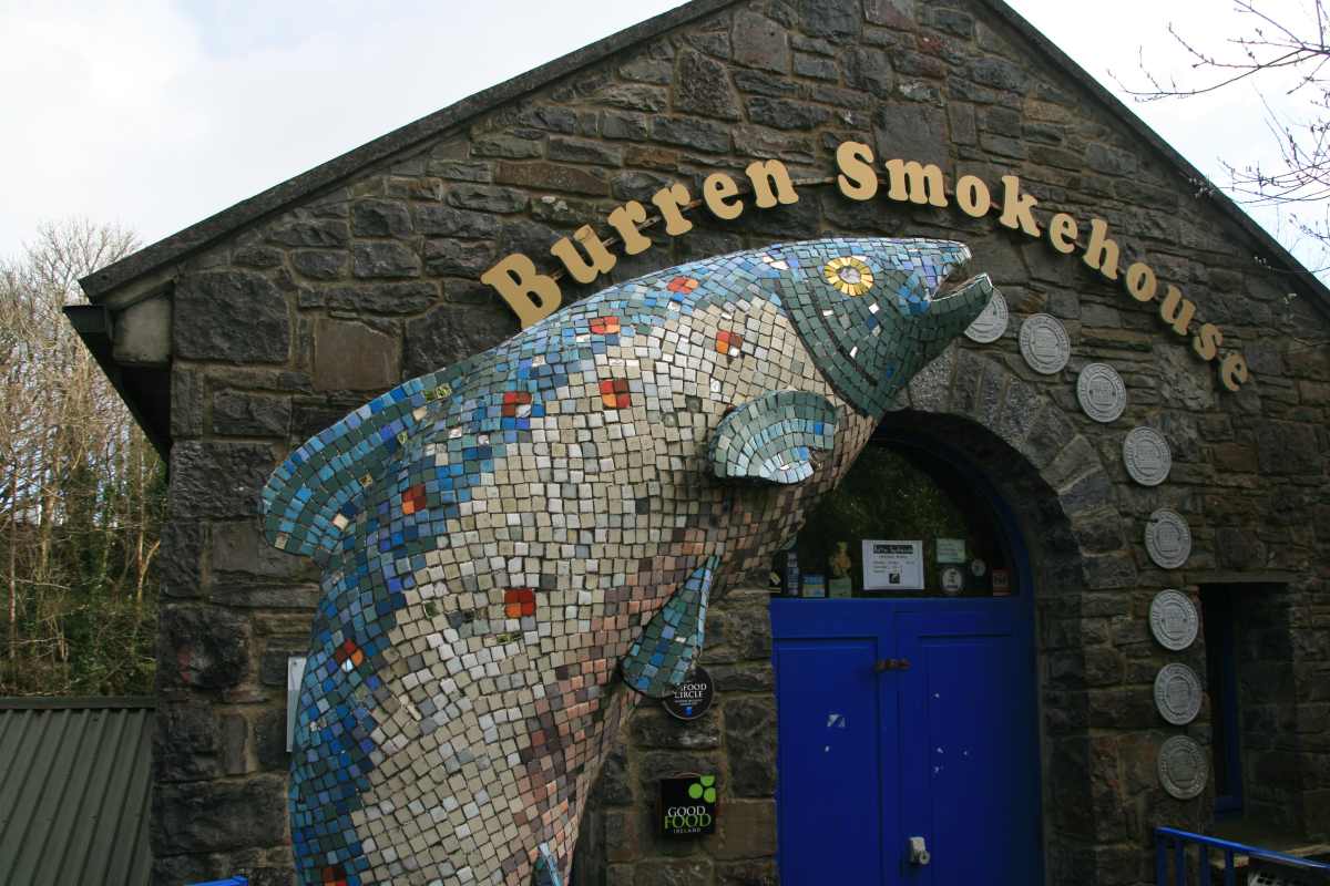 The stone building that houses the Burren Smokehouse