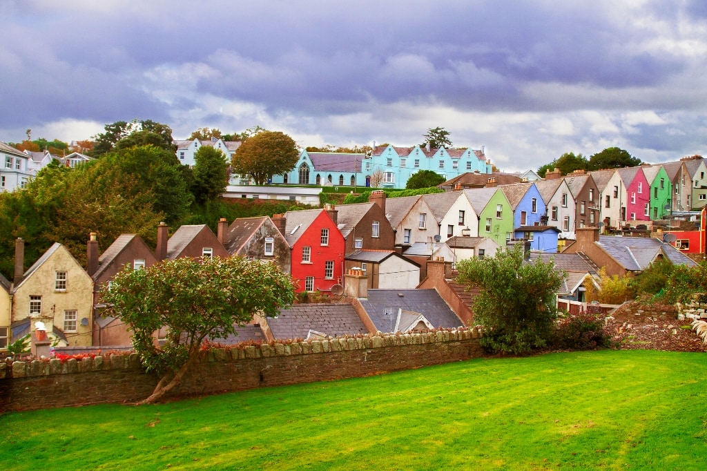 View of tourist seaport town. Cobh, Ireland - October, 18, 2016