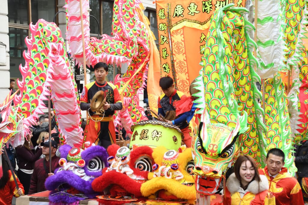 London, United Kingdom, 25th of January 2020: Chinese New Year is the Chinese festival that celebrates the beginning of a new year on the traditional Chinese calendar.