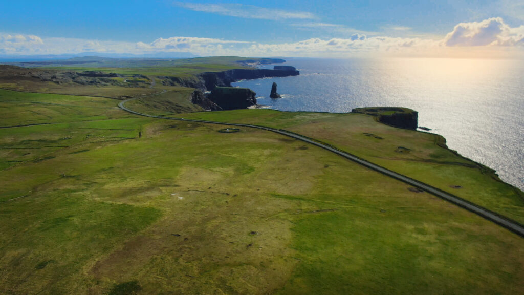 Cliffs of Kilkee in Ireland aerial view - travel photography
